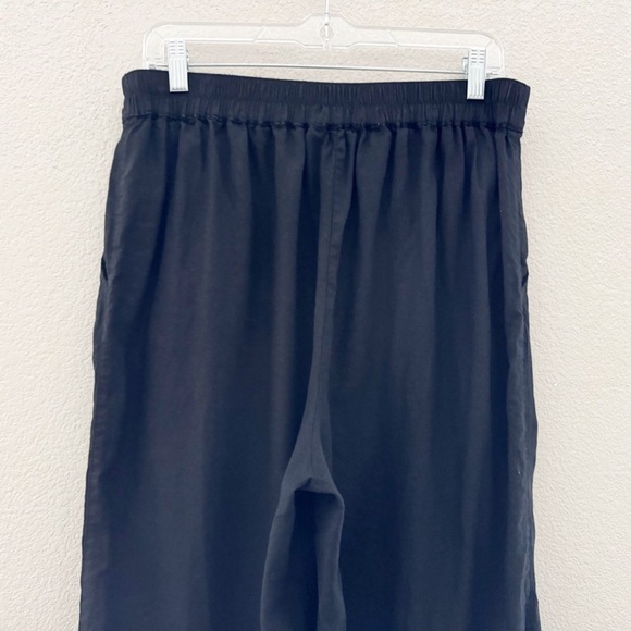 Madewell Pull On Straight Crop Pants Baggy Black Linen Blend Casual Minimalist 8 - Picture 10 of 14